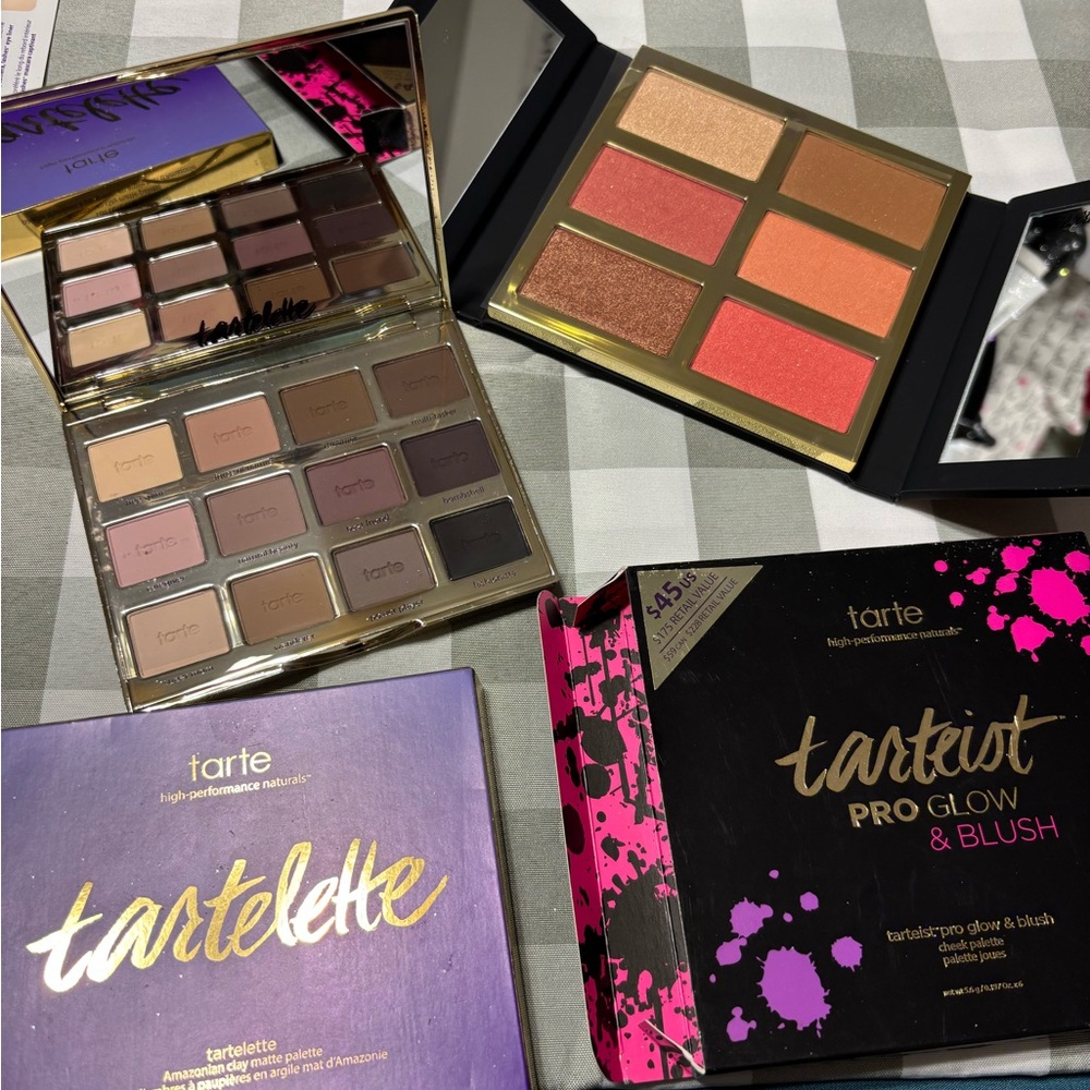 Tarte Tartelette Eyeshadow & tariest pro glow blush palettes set
